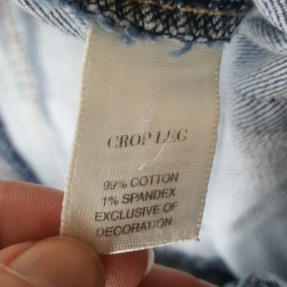 WHITE HOUSE|BLACK MARKET ♡ NWOT Faded 'n Distressed Crop Leg Blue Jean Capris 12 - Picture 12 of 12